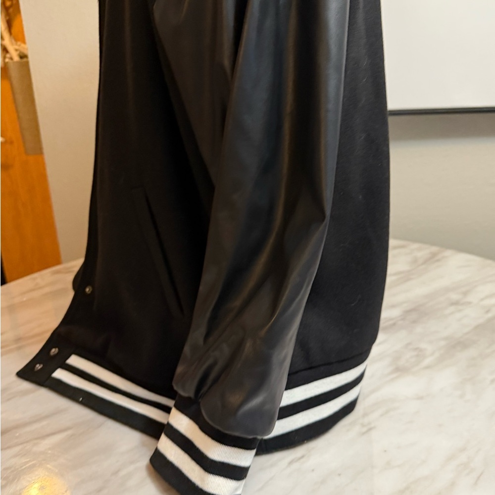 Torrid Baseball Jacket Button Varsity Black/White… - image 4